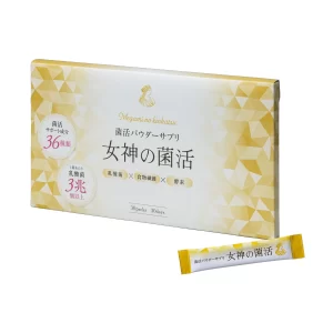 菌活パウダーサプリ 女神の菌活 化粧箱とスティック